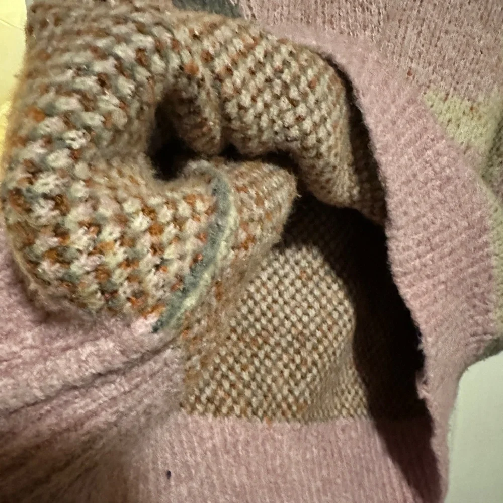 Elodie Abstract Pink and Brown Sweater - Picture 3 of 4